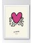Keith Haring Heart Çerçeveli Tablo - Kalp - Eklektik Tarz Duvar Dekoru 1