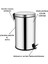 2'li Banyo Seti Paslanmaz Pedallı Metal 16 Lt Çöp Kovası Wc Klozet Tuvalet Fırça Seti Banyo Çöp Kova 4