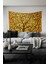 Sarı Çiçekli Ağaç Desenli Duvar Halısı Duvar Örtüsü Tapestry Süet Dokulu Kumaş 2