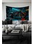 Neon Işıklı Motosiklet Desenli Duvar Halısı Duvar Örtüsü Tapestry Süet Dokulu Kumaş 1