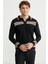 Polo Yaka Kilim Motifli Triko Kazak - Siyah 1