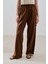 Dokulu Bağlamalı Pantolon Kahverengi 5