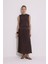 Modal Büzgülü Uzun Etek Acı Kahve 2