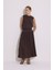 Modal Büzgülü Uzun Etek Acı Kahve 3