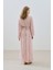 Piliseli Şifon Elbise Pudra 6