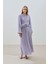 Mila Piliseli Katlı Elbise Lila 3