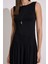 Kolsuz Dökümlü Elbise Siyah 7
