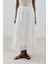 Dokulu Işlemeli Katlı Uzun Etek Ekru 4
