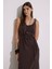 Modal Askılı Rahat Elbise Acı Kahve 1