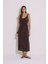Modal Askılı Rahat Elbise Acı Kahve 2