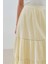 Dokulu Işlemeli Katlı Uzun Etek Sarı 6