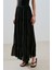 Uzun Büzgülü Şifon Etek Siyah 6