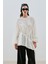 Büzgü Bağlamalı Dokulu Tunik Ekru 3