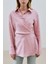 Keten Bağlama Detaylı Gömlek Pembe 3