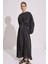 Modal Uzun Kol Anvelop Elbise Antrasit 1