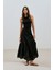 Nakışlı Uzun Etek Siyah 2