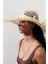 Desenli Hasır Şapka Bej 2