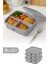 3'lü Set Bölmeli Kare Saklama Kabı Açık Gri 1