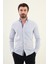 Desenli Mavi Slim Fit Pamuk Erkek Gömlek 1