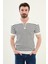 Çizgili Ekru Slim Fit Fermuarlı Polo Yaka Erkek Triko T-Shirt 1
