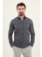 Çizgili Lacivert Slim Fit Pamuk Erkek Gömlek 1