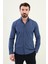 Desenli Indigo Slim Fit Pamuk Erkek Gömlek 1