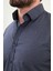 Desenli Lacivert Slim Fit Pamuk Erkek Gömlek 2