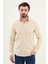 Gofreli Bej Slim Fit Pamuk Erkek Gömlek 1