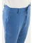 Düz Indigo Slim Fit %100 Keten Erkek Pantolon 2