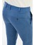 Düz Indigo Slim Fit %100 Keten Erkek Pantolon 4