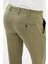 Düz Haki Slim Fit %100 Keten Erkek Pantolon 4