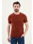 Desenli Kiremit Slim Fit Bisiklet Yaka Erkek T-Shirt 1