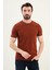 Desenli Kiremit Slim Fit Bisiklet Yaka Erkek T-Shirt 1