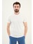 Desenli Ekru Slim Fit Bisiklet Yaka Erkek T-Shirt 1