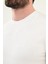 Desenli Ekru Slim Fit Bisiklet Yaka Erkek T-Shirt 2
