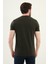Desenli Haki Slim Fit Bisiklet Yaka Erkek T-Shirt 3