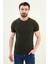 Desenli Haki Slim Fit Bisiklet Yaka Erkek T-Shirt 1