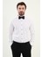 Düz Beyaz Slim Fit Ata Yaka %100 Pamuk Erkek Gömlek 1