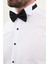 Düz Beyaz Slim Fit Ata Yaka %100 Pamuk Erkek Gömlek 2