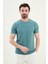 Desenli Açık Yeşil Slim Fit Bisiklet Yaka Erkek T-Shirt 1