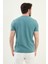 Desenli Açık Yeşil Slim Fit Bisiklet Yaka Erkek T-Shirt 3