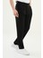 Pileli Siyah Super Slim Fit Beli Tokalı Erkek Pantolon 3