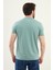 Düz Yeşil Slim Fit Bisiklet Yaka Basic Erkek T-Shirt 3