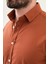 Gofreli Kiremit Slim Fit Pamuk Erkek Gömlek 2