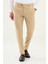 Desenli Bej Slim Fit Klasik Erkek Pantolon 1