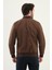 Düz Kahverengi Slim Fit Hakim Yaka Erkek Mont 4