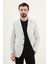 Ekoseli Taş Slim Fit Mono Yaka Erkek Ceket 1