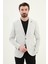 Ekoseli Taş Slim Fit Mono Yaka Erkek Ceket 4