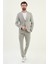 Desenli Gri Slim Fit Torba Cep Mono Yaka Erkek Takım Elbise 3