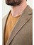 Ekoseli Kahverengi Slim Fit Mono Yaka Erkek Ceket 2